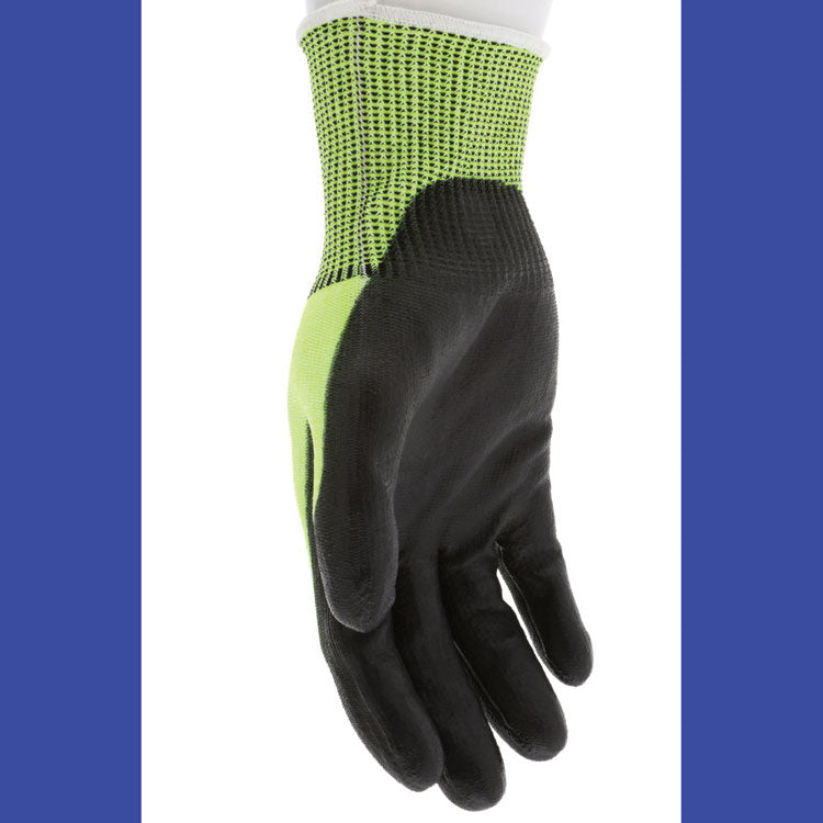 Cut Pro 9277PU Gloves, 10" Long, Medium, Black/Lime, 12 Pairs