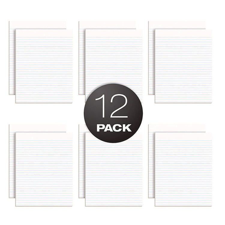 Glue Top Pads, Wide/legal Rule, 50 White 8.5 X 11 Sheets, Dozen