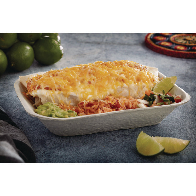 earthchoice pulpex steep wall food tray, 9.13 x 6.88 x 1.75, natural, paper, 460/carton