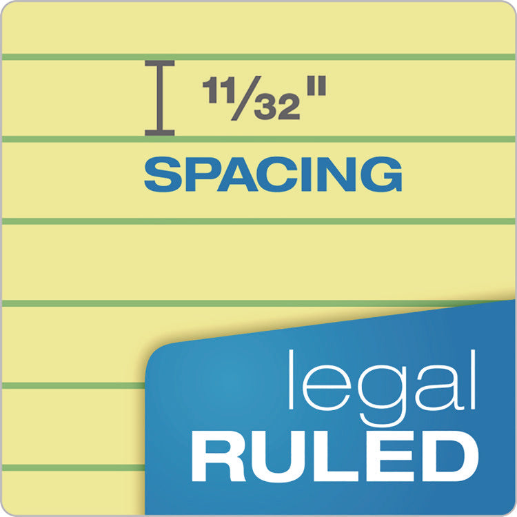 Perforated Writing Pads, Wide/legal Rule, 50 Canary-Yellow 8.5 X 14 Sheets, Dozen