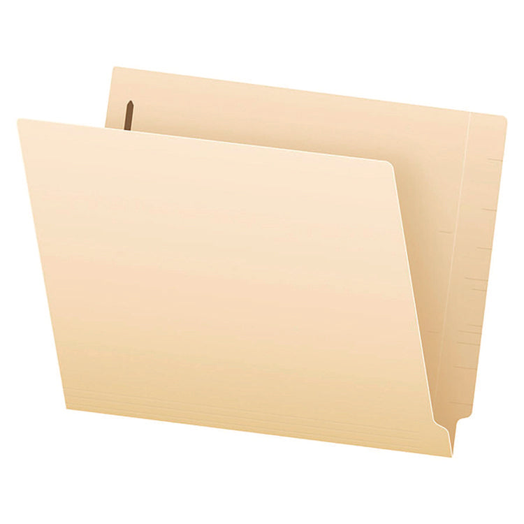 SmartShield End Tab Fastener Folders, 1 Fastener, Letter Size, Manila Exterior, 50/Box
