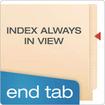 SmartShield End Tab Fastener Folders, 1 Fastener, Letter Size, Manila Exterior, 50/Box