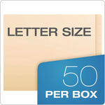 SmartShield End Tab Fastener Folders, 1 Fastener, Letter Size, Manila Exterior, 50/Box