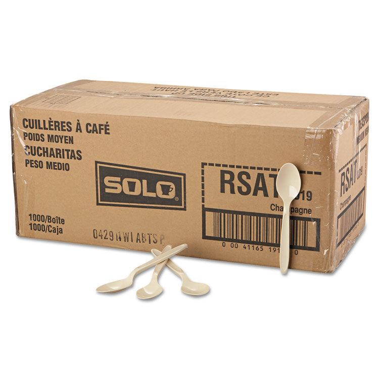 Reliance Mediumweight Cutlery, Spoon, Plastic, Champagne, 1,000/Carton