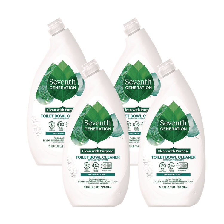Toilet Bowl Cleaner, Fresh Mint Scent, 24 oz Bottle, 4/Carton