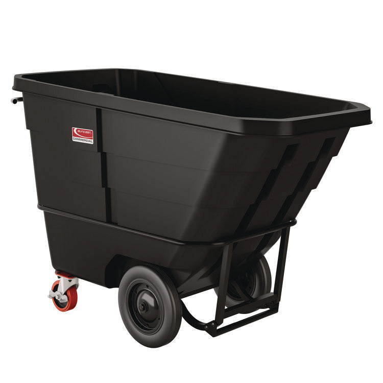 1 cu yd Heavy Duty Tilt Truck, Forkliftable Frame, 2,200 lb Capacity, Black/Red