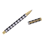 Carpe Diem Metal Gel Pen, Stick, Medium 0.7 mm, Black Ink, Black/White Check Barrel, 6/Pack