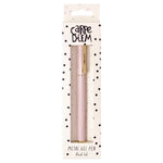 Carpe Diem Metal Gel Pen, Stick, Medium 0.7 mm, Black Ink, Pink Barrel, 6/Pack