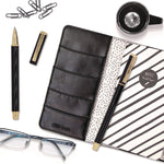 Carpe Diem Metal Gel Pen, Stick, Medium 0.7 mm, Black Ink, Black Barrel, 6/Pack