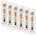 Carpe Diem Metal Gel Pen, Stick, Medium 0.7 mm, Black Ink, Color Wash Multicolor Barrel, 6/Pack