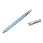 Carpe Diem Metal Gel Pen, Stick, Medium 0.7 mm, Black Ink, Blue Barrel, 6/Pack