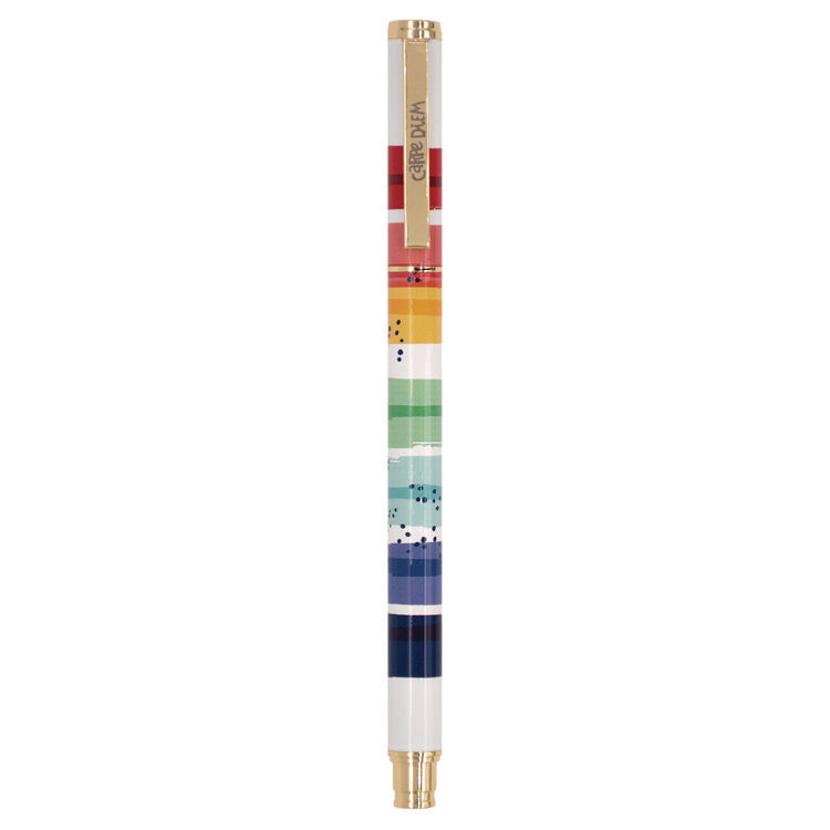 Carpe Diem Metal Gel Pen, Stick, Medium 0.7 mm, Black Ink, Color Wash Multicolor Barrel, 6/Pack
