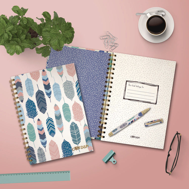B5 Size Notebook, 1-Subject, Medium/College Rule, Cream/Pink/Blue Cover, (80) 9.8 x 6.9 Sheets, 3/Pack