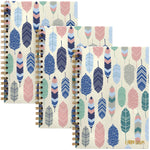 B5 Size Notebook, 1-Subject, Medium/College Rule, Cream/Pink/Blue Cover, (80) 9.8 x 6.9 Sheets, 3/Pack