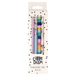 Carpe Diem Ballpoint Pen, Stick, Medium 0.7 mm, Black Ink, Assorted Ditzy Floral Barrel Patterns 4 Pens/Pack, 6 Packs/Box