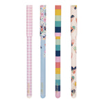 Carpe Diem Ballpoint Pen, Stick, Medium 0.7 mm, Black Ink, Assorted Ditzy Floral Barrel Patterns 4 Pens/Pack, 6 Packs/Box