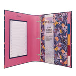 Rollbound Binder, 3 Rings, 1" Capacity, 11 x 8.5, Blue/Pink/Yellow
