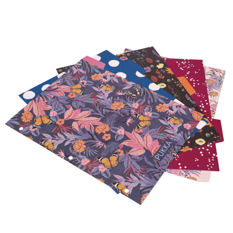 Letter Size Reversible Dividers, 5-Tab, 11 x 8.5, Assorted Colors, 1 Set