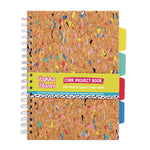 B5 Size Eco Project Book, 4-Subject, Medium/College Rule, Tan/Multicolor Cover, (100) 9.8 x 6.9 Sheets
