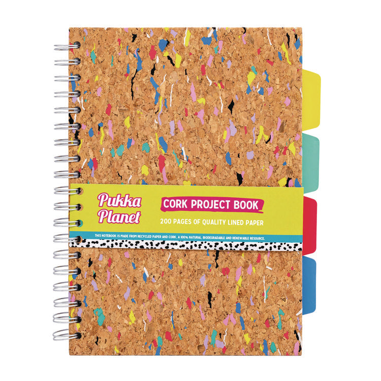 B5 Size Eco Project Book, 4-Subject, Medium/College Rule, Tan/Multicolor Cover, (100) 9.8 x 6.9 Sheets