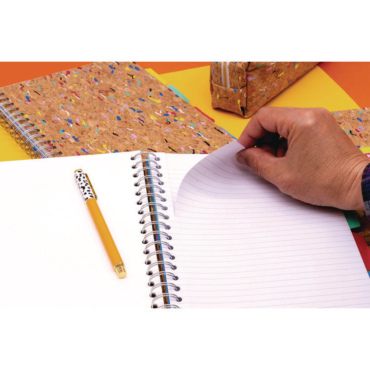 B5 Size Eco Project Book, 4-Subject, Medium/College Rule, Tan/Multicolor Cover, (100) 9.8 x 6.9 Sheets