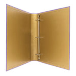 Rollbound Binder, 3 Rings, 1" Capacity, 11 x 8.5, Lilac/Black/Gold/White