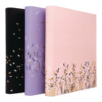 Rollbound Binder, 3 Rings, 1" Capacity, 11 x 8.5, Lilac/Black/Gold/White