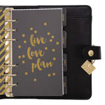 Personal Planner, 7.48 x 6.42, Black Cover, 12-Month, Undated