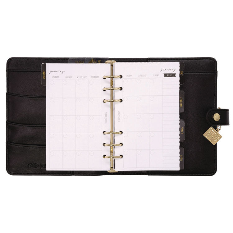Personal Planner, 7.48 x 6.42, Black Cover, 12-Month, Undated