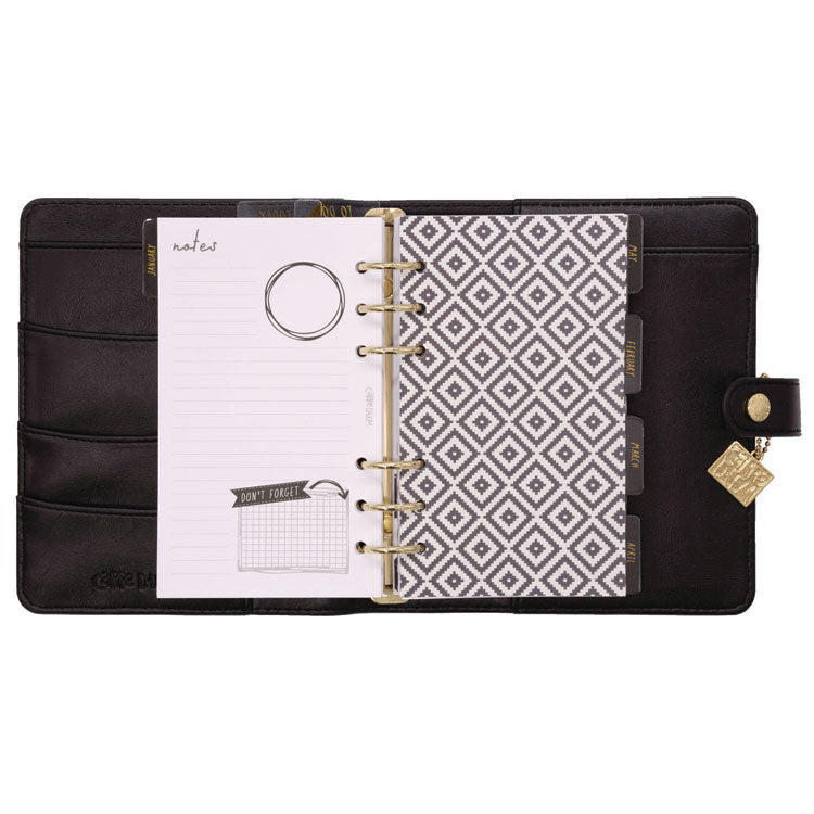Personal Planner, 7.48 x 6.42, Black Cover, 12-Month, Undated