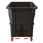 1.5 cu yd Standard Duty Tilt Truck, Forkliftable Frame, 1,300 lb Capacity, Black/Red