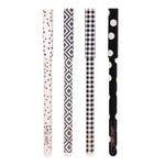 Carpe Diem Ballpoint Pen, Stick, Medium 0.7 mm, Black Ink, Assorted Geometric Barrel Patterns, 4 Pens/Pack, 6 Packs/Box