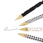Carpe Diem Ballpoint Pen, Stick, Medium 0.7 mm, Black Ink, Assorted Geometric Barrel Patterns, 4 Pens/Pack, 6 Packs/Box