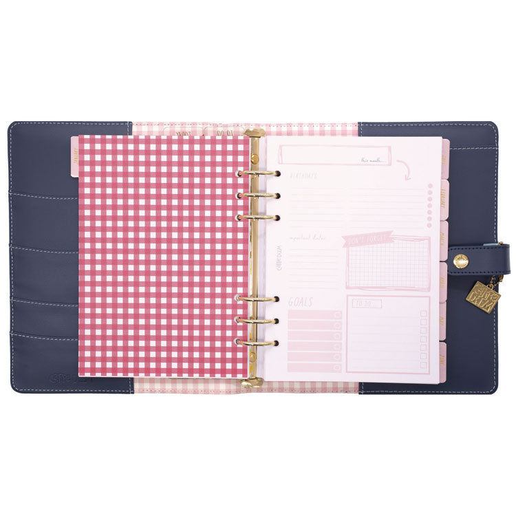 A5 Planner, Feathers, 10.24 x 9.25, Blue/Pink/White/Yellow Cover, 12-Month
