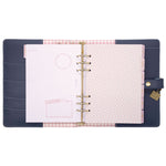 A5 Planner, Feathers, 10.24 x 9.25, Blue/Pink/White/Yellow Cover, 12-Month