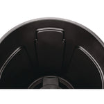 Vented Round Brute Container, 32 gal, Plastic, Black, 6/Carton