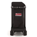 Partially Assembled Premium Housekeeping Cart, Plastic, 1 Shelf, 24 x 62.13 x 49.75, Black