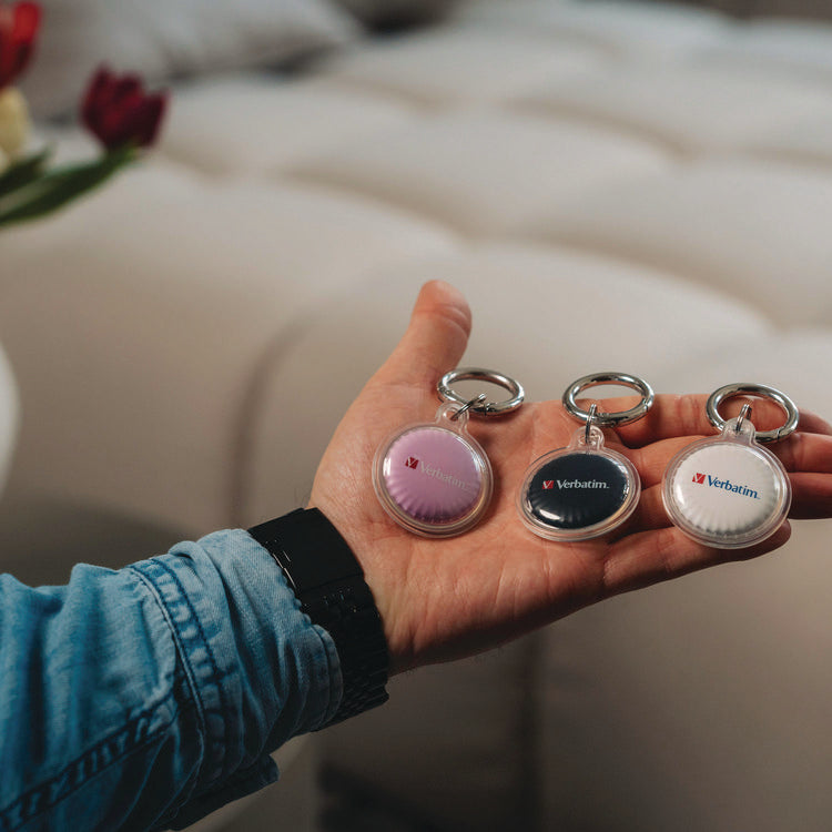 My Finder Bluetooth Coin Tracker for Apple iOS, Black/Purple/White, 3/Pack