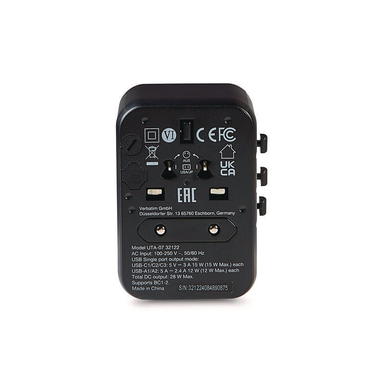 UTA-07 Universal Travel Adapter, (3) USB-A, (3) USB-C