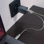 35 W 2-Port GaN Wall Charger, Black/Gray
