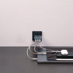100 W 4-Port GaN Wall Charger, Black/Gray