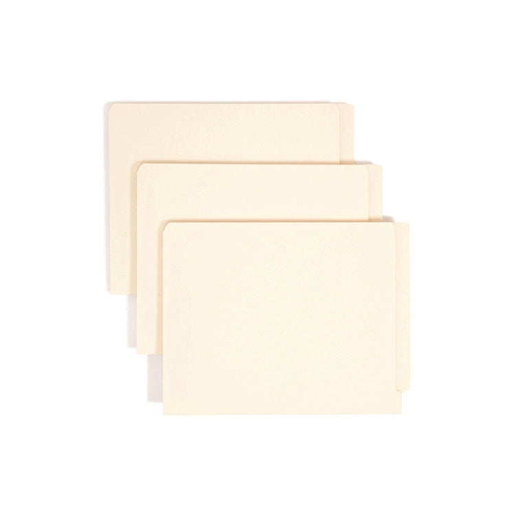 End Tab Fastener Folders with Reinforced Straight Tabs, 11-pt Manila, 2 Fasteners, Letter Size, Manila Exterior, 50/Box