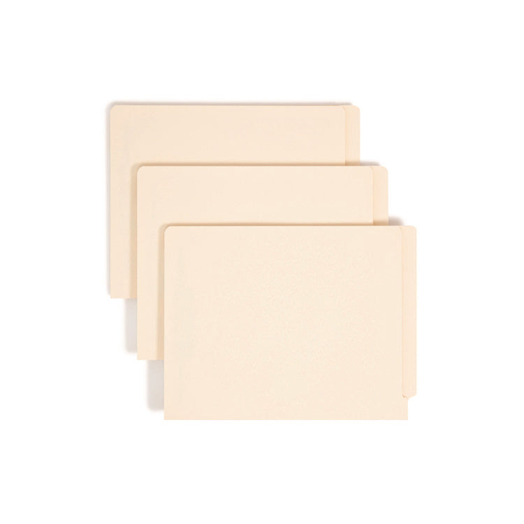 End Tab Fastener Folders with Reinforced Straight Tabs, 11-pt Manila, 2 Fasteners, Letter Size, Manila Exterior, 250/Box