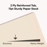 Fastener Folder with Divider, 0.75" Expansion, 1 Divider, 4 Fasteners, Letter Size, Manila Exterior, 50/Box