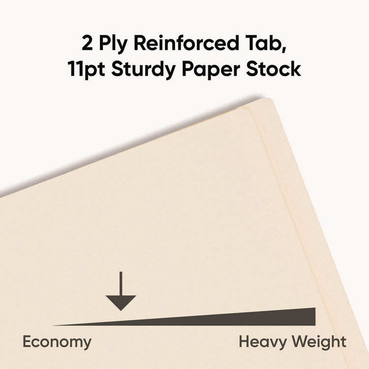 Fastener Folder with Divider, 0.75" Expansion, 1 Divider, 4 Fasteners, Letter Size, Manila Exterior, 50/Box