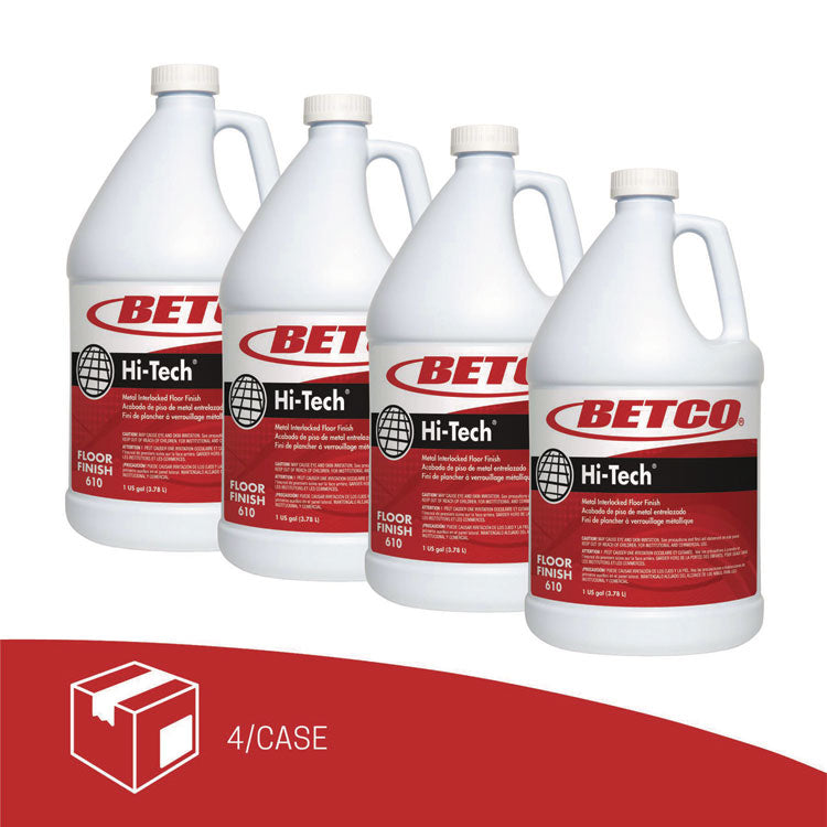 Hi Tech Floor Finish, 1 gal Bottle, 4/Carton