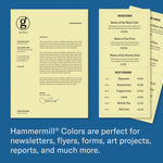 Colors Print Paper, 20 lb Bond Weight, 11 x 17, Canary, 500/Ream