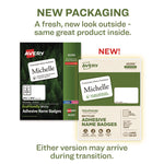 Ecofriendly Adhesive Name Badge Labels, 3.38 X 2.33, White, 400/box