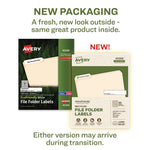 Ecofriendly Permanent File Folder Labels, 0.66 X 3.44, White, 30/sheet, 50 Sheets/pack