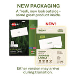 Ecofriendly Mailing Labels, Inkjet/laser Printers, 1 X 2.63, White, 30/sheet, 25 Sheets/pack